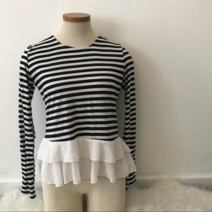 Long sleeve peplum blouse